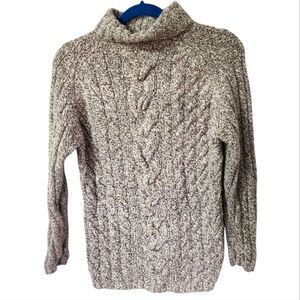 Express World Brand Tan Cable Knit Mock Turtleneck Sweater Sz. S